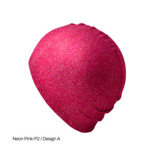 Neon pink recycled silicone swimming cap