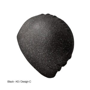 Black recycled silicone swimming cap with multi color sprinkles