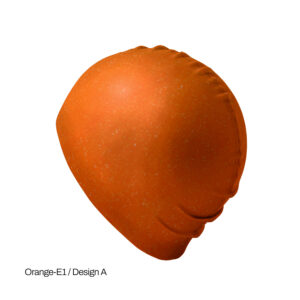 Orange recycled silicone swimming cap
