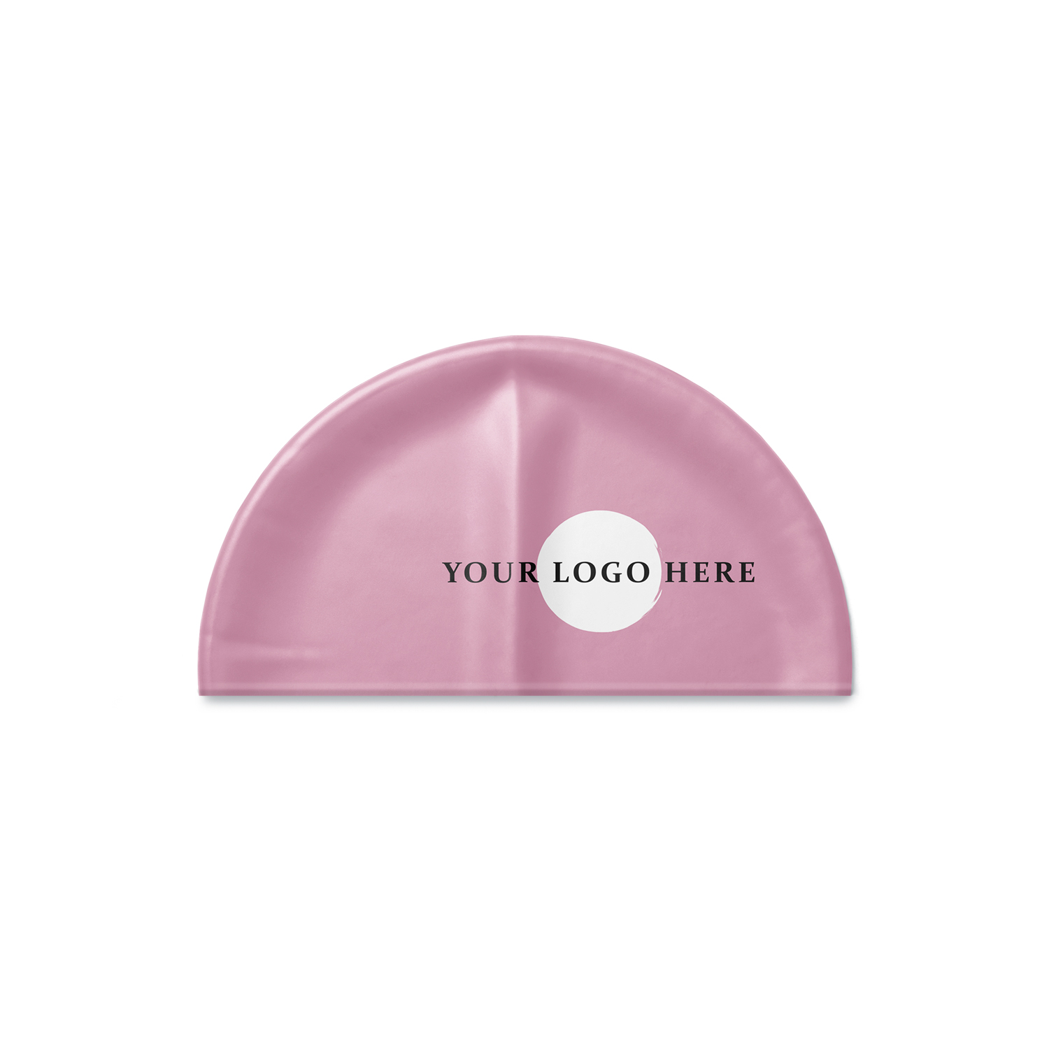 Pink 3D Dome silicone swimming cap with custom printable logo
