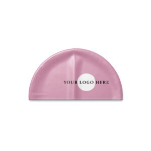 Pink 3D Dome silicone swimming cap with custom printable logo